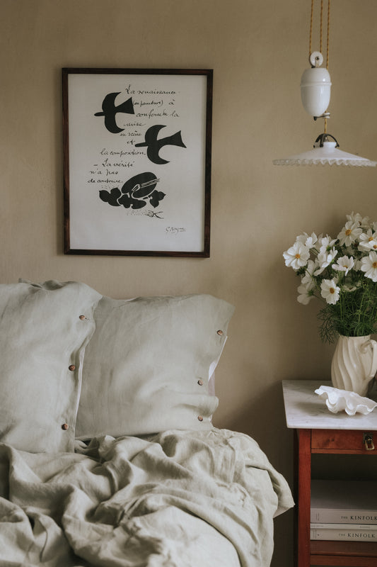 Capa de edredão reversível de Linho e Percal