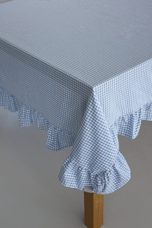 Blue Vichy Tablecloth Anti-Stain