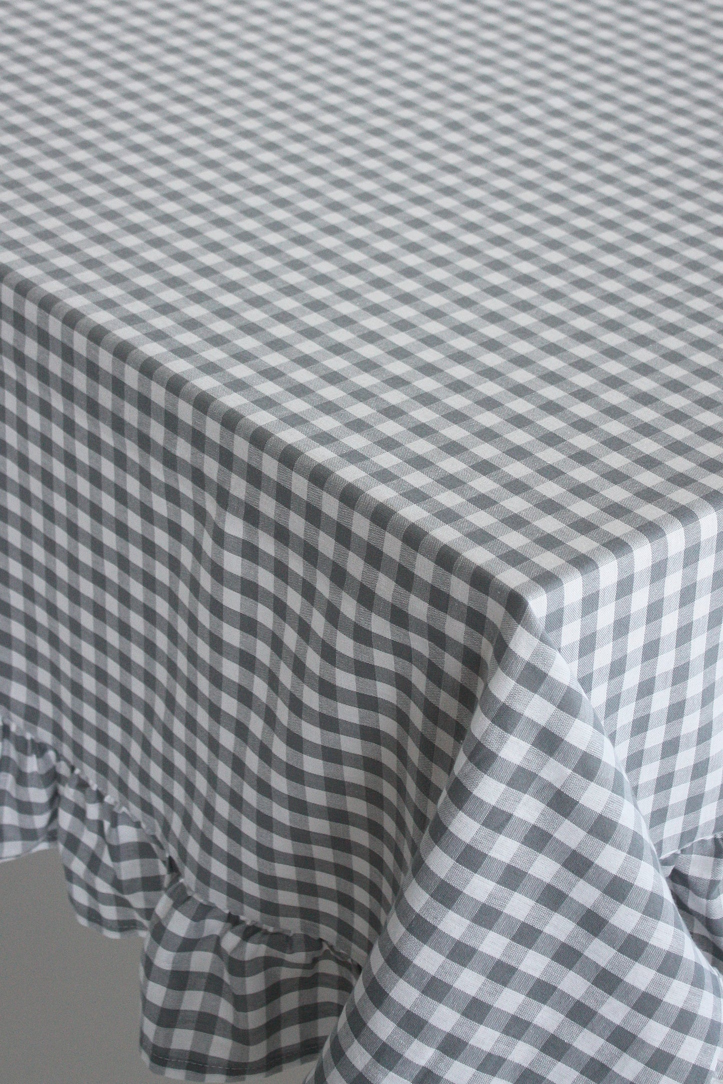 Grey Vichy Tablecloth Anti-Stain