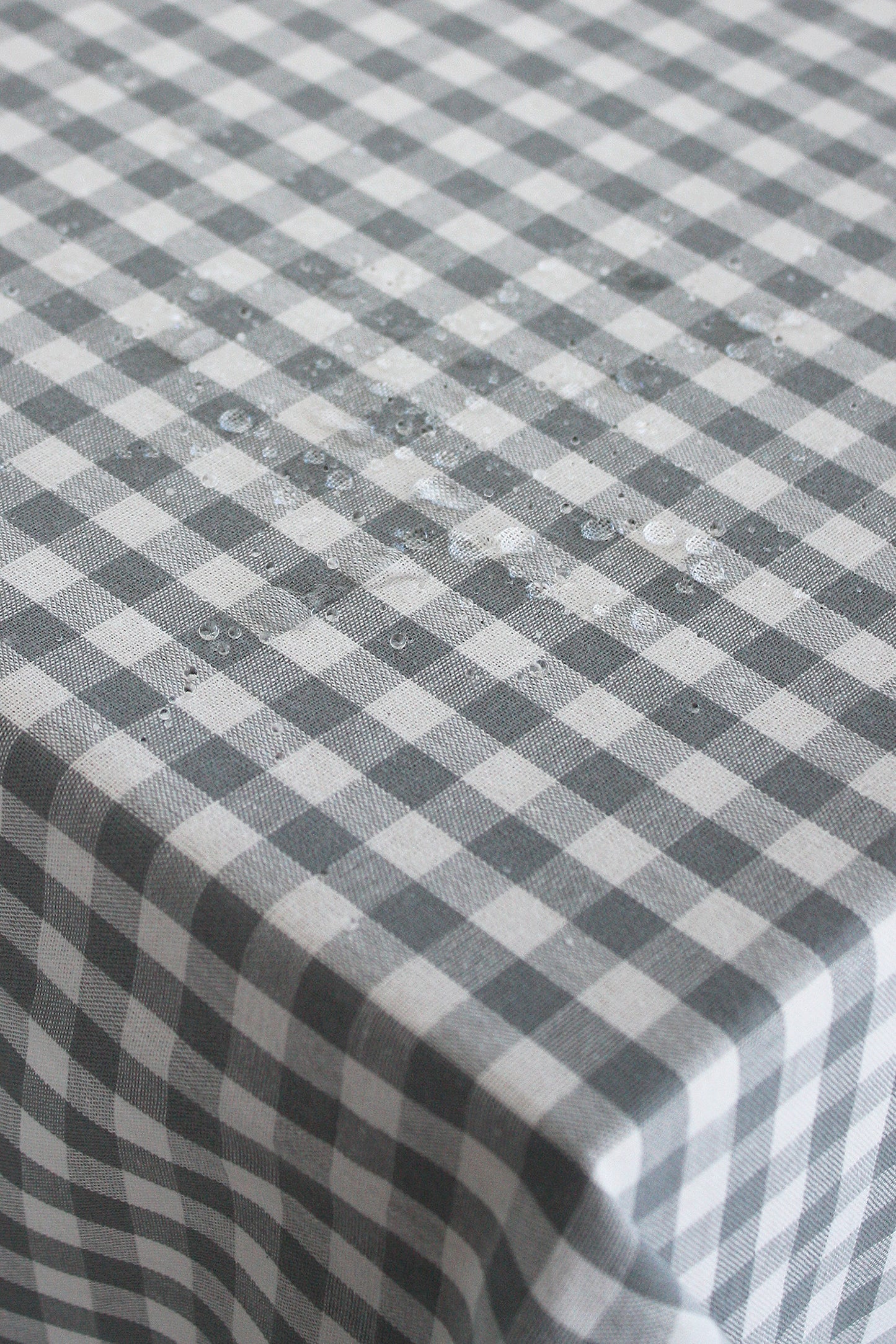 Grey Vichy Tablecloth Anti-Stain