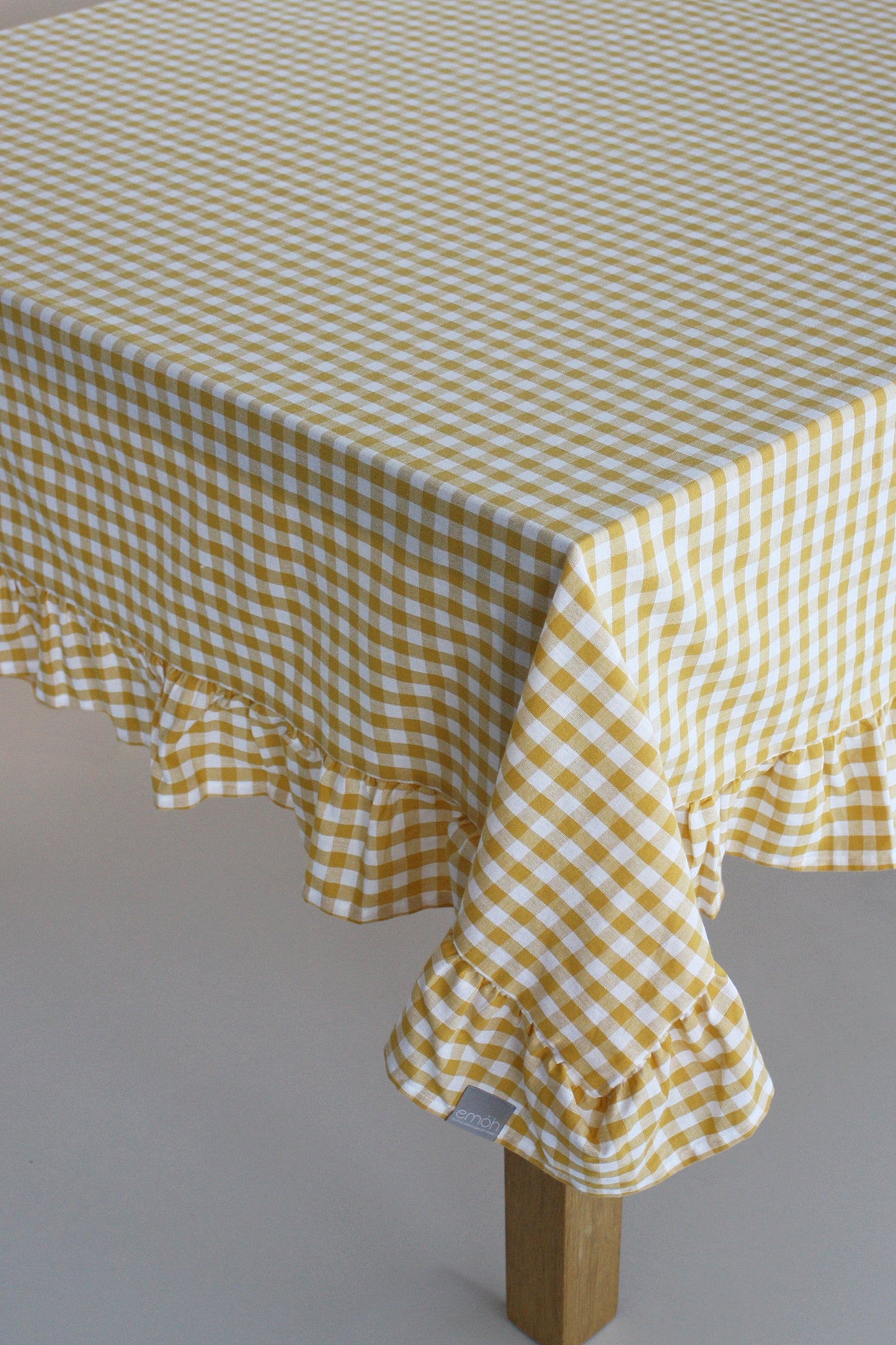 Yellow Vichy Tablecloth Anti-Stain